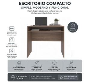 Combo Oficina 1 Escritorio Avellana + Silla New York Negra Ergonomica