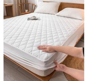 cubre colchón blanco 2 plaza protector impermeable 2 funda de almohada