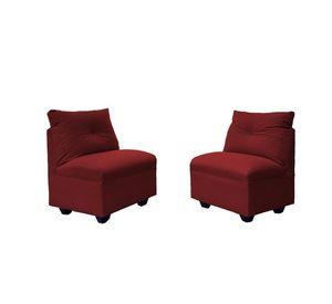 Par Butacas Mateo Chenille Rojo Pata Plastica 1C