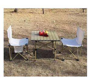 Set Comedor Camping incluye Mesa Más 2 Sillas Plegables Reforzadas