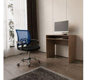 Combo 1 Escritorio Avellana + Silla New York Negra y Azul