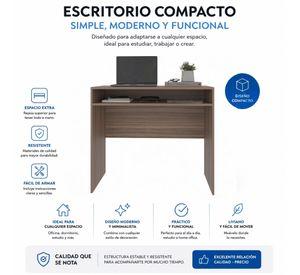 Combo 1 Escritorio Avellana + Silla New York Negra y Azul
