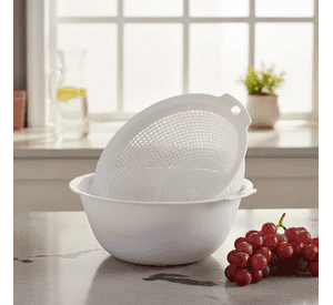 Set Colador Cesto Plastico Multiuso 23 5cmx10 6cm