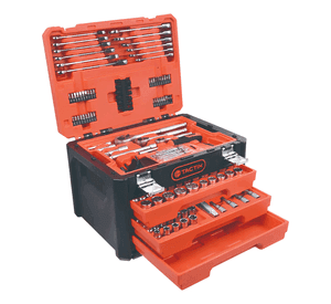 Juego De Dados Tomas 1/4 3/8 1/2 254 Piezas Tactix En Caja Color Naranja