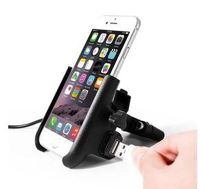 Soporte para celular + cargador USB Ajustable Motowolf 2809-C