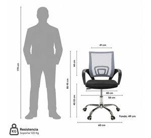 Combo Oficina 1 Escritorio Cartagena + Silla New York Negra y Gris