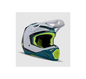 Casco Moto V1 Nitro Azul Petroleo Fox