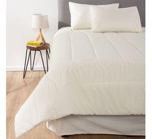 PLUMON BICOLOR ARTHOME BEIGE BLANCO 2 PLAZAS