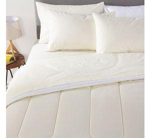 PLUMON BICOLOR ARTHOME BEIGE BLANCO 2 PLAZAS