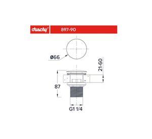 DESAGUE LAVATORIO POP UP DUSCHY 1 1/4" CON REBALSE