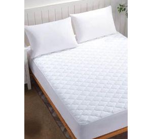 Cubre Colchón King Algodón Egipcio 300 Hilos Liso Blanco