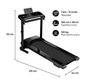 Trotadora Electrica K500 Plegable Super Compacta Negra