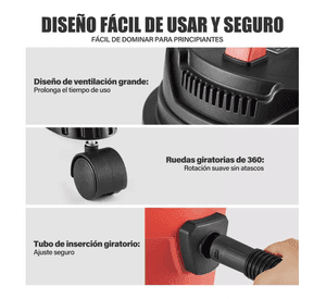 Aspiradora Industrial Seco-mojado De Agua Soplador 15l