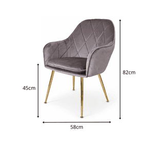 Butaca Sitial Velvet Diamond Gris