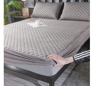 cubre colchón GRIS PLATA 2 plaza protector impermeable 2 funda de almohada