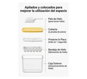 Molde Cubetera Hielo Con Contenedor Y Tapa Presión