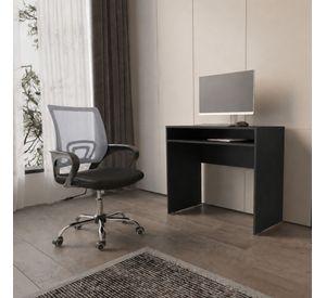 Set Escritorio Wengue Con Silla New York Negra y Gris