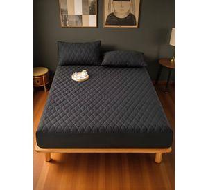 Cubrecolchón impermeable SuperKing + 02 fundas de almohada Negro