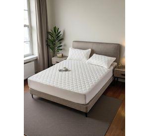 Cubrecolchón impermeable 1.5p + 01 funda de almohada Blanco