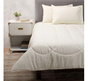 Plumon Beige Blanco 2 Pl + Pack 2 Almohadas Beige Arthome