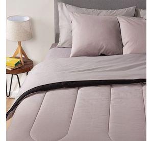 PLUMON BICOLOR ARTHOME GRIS NEGRO 1.5 PLAZAS