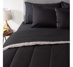 PLUMON BICOLOR ARTHOME GRIS NEGRO 1.5 PLAZAS