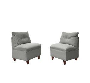 Par Butacas Mateo Chenille Gris Pata Madera 1C