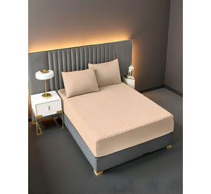 CUBRECOLCHON IMPERMEABLE 2 PLAZAS COLOR BEIGE