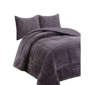CUBRECAMA CON CHIPORRO CON RELIEVE 2P GRIS OSCURO