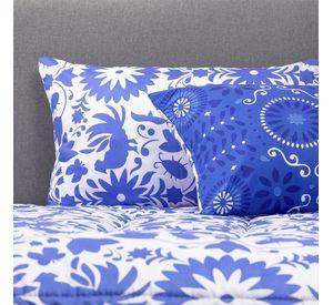 PLUMON MEXICO REVERSIBLE ESTAMPADO AZUL 2 PLAZAS