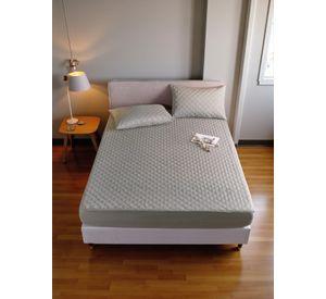 Cubrecolchón impermeable 1.5p + 01 funda de almohada Arena
