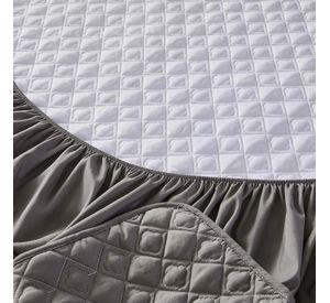 cubre colchón GRIS 2 plaza protector impermeable 2 funda de almohada
