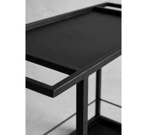 Carro Bar Metálico Maasi Negro 87x40x80 Hecho a Mano