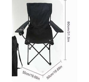 Sillas De Playa o Camping Plegable con Porta Vaso Negro