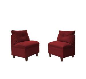 Par Butacas Mateo Chenille Rojo Pata Madera 1C