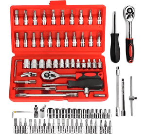 Juego De Herramientas Mecánicas Autocle Dados Acero Kit 46 Color Rojo