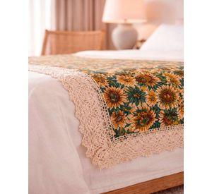 Piecera de Cama Multiuso Diseño Bohemio con Encaje 80x200cm m4