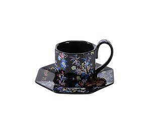 Taza Decorativa Elegante Platillo Floral Hogar Jhn