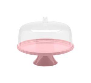 Porta torta con pedestal Rosado 30 cm