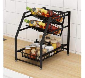 Organizador Rack Especiero De Cocina Botellas 3 Niveles