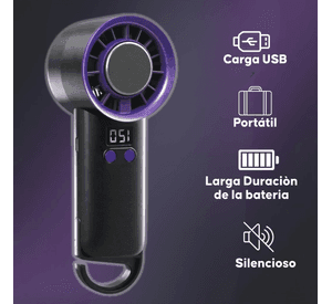 Mini Ventilador De Mano Turbo Inalambrico Recargable