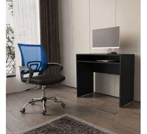 Combo Oficina 1 Escritorio Wengue + Silla New York Negra y Azul