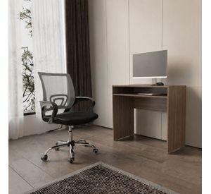 Combo Oficina 1 Escritorio Avellana + Silla New York Negra y Gris