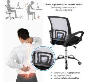 Combo Oficina 1 Escritorio Avellana + Silla New York Negra y Gris