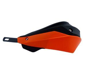 PROTECTOR DE MANILLAR PARA MOTO BASE METAL NEGRA SET X 2 PCS NEGRO/ NARANJA
