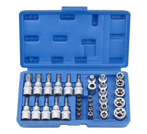 Juego Dados Torx Estrella 3/8 Hembra Macho 34 Pcs