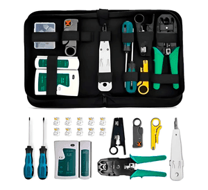 Kit Herramientas Cableado Tester Rj45 Utp Lan Crimpeadora Color Negro