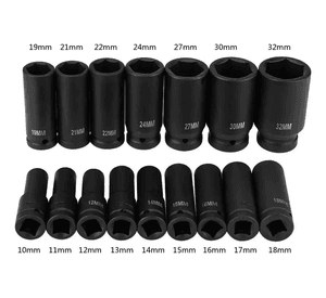 Juego Kit Set Dados De Impacto 1//2, 16 Piezas De 10 A 32 Mm