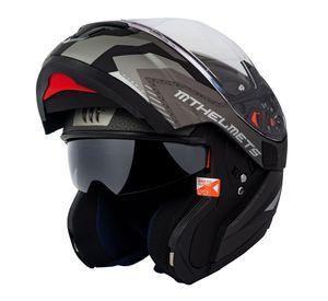 Casco de Moto MT Helmets - ATOM SV Híbrido E2 Gris Mate + Antiempañante Fogoff