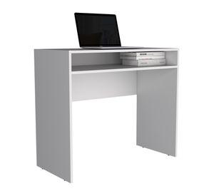 Combo Oficina 1 Escritorio Blanco + Silla New York Negra y Gris